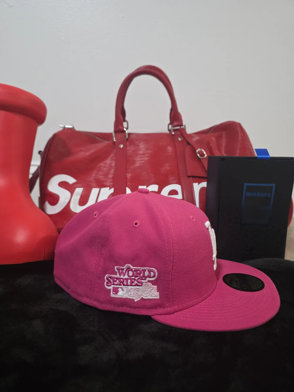 New Era LA Dodgers Fitted Cap in Bright Pink